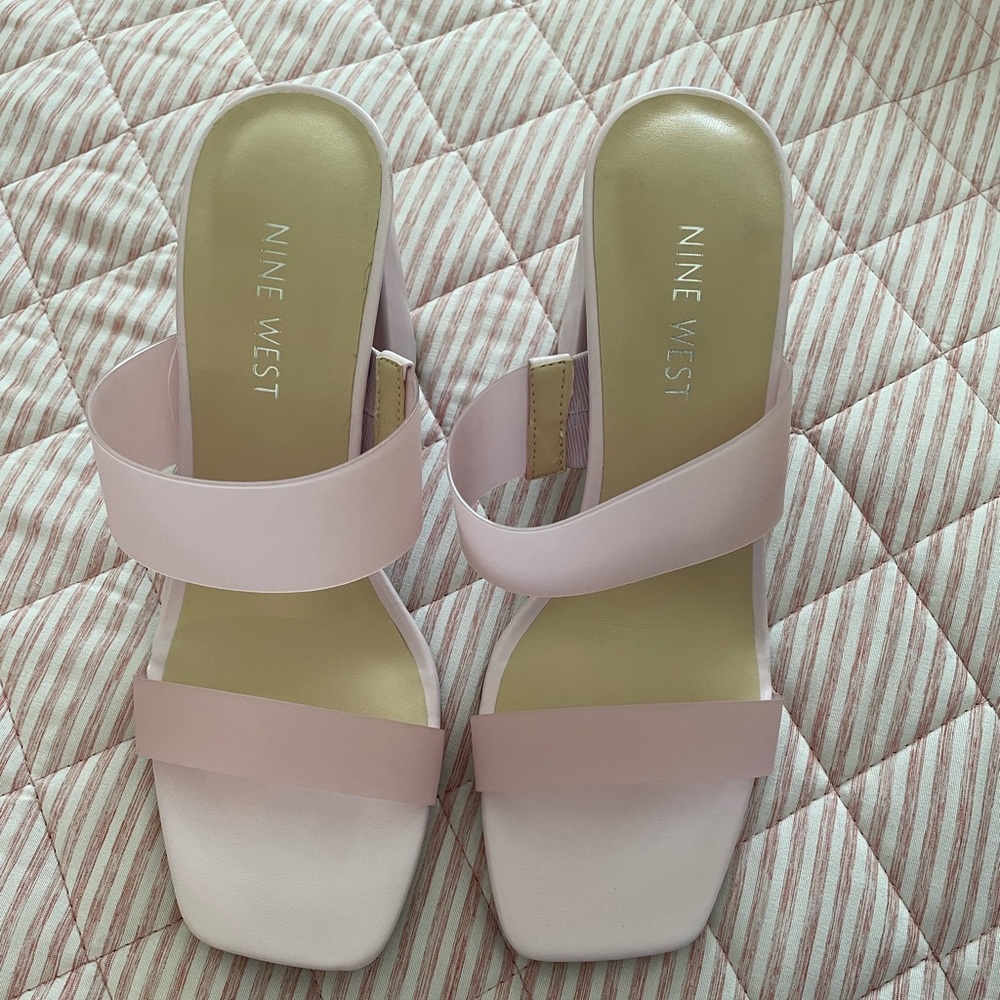 Nine West pink block heels